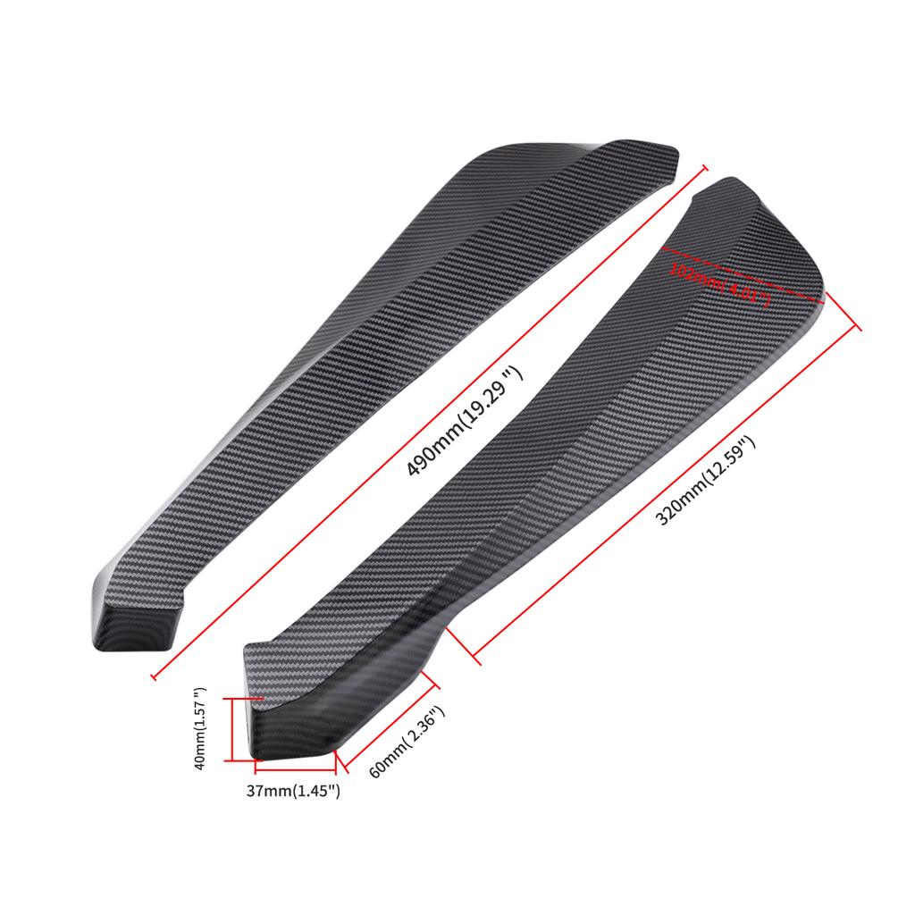 Rear Bumper Lip Splitter   Car Side  Fins Body Lip Spoiler Chin Skirt Protector, Black