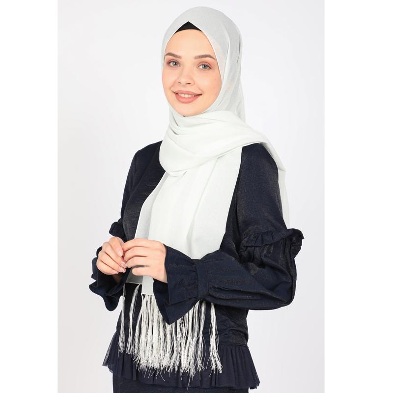 

Кремовое серебристое вечернее платье-шаль Miray 85x190 кремовый