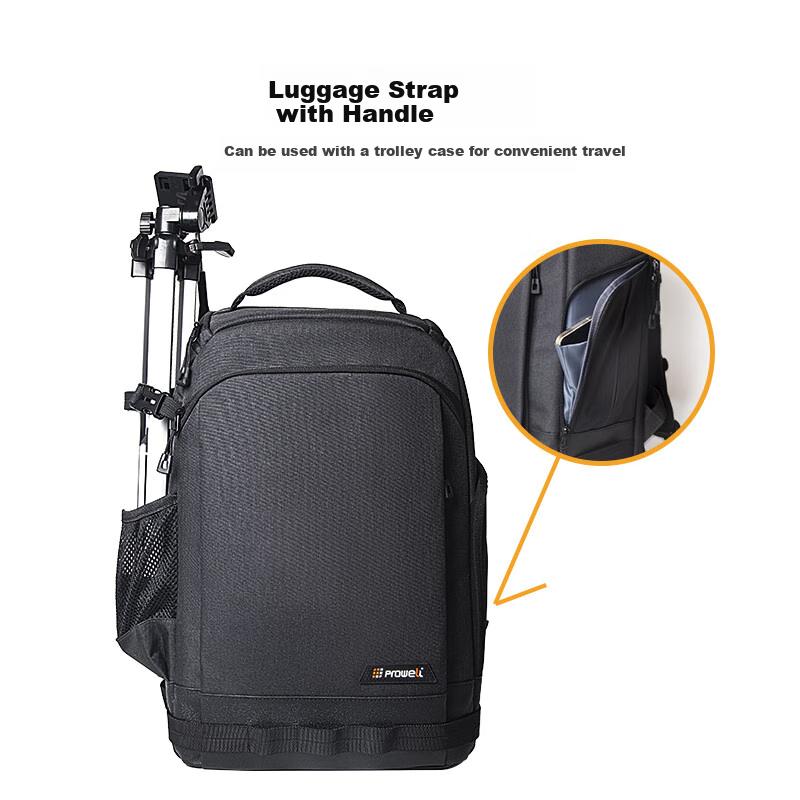 Prowell Mochila para Câmera, Mochila de Fotografia, Grande Capacidade, Armazenamento Multifuncional, Cinza, Tamanho Grande