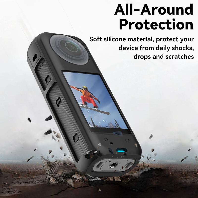 For Insta360 X5 X4 Soft Silicone Lens Protective Cover Panorama Camera Lens Cap Screen Protector For Insta 360 X4 X5 Accessories