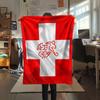 Coperta in Flanella Stampata Nazionale Svizzera, morbida coperta per camera da letto divano, lavabile, merchandising per tifosi di calcio, ottimo regalo.