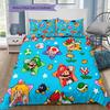 Super Mario All-Star Full Print Bedding Set, 1 Duvet Cover & 2 Pillowcases, Cozy Home Use, Great Gift for Game Fans