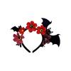 Halloween Flower Bat Hairband Comfortable Adjustable Dark Series Hairband For Women Men Party Gathering Headpiece