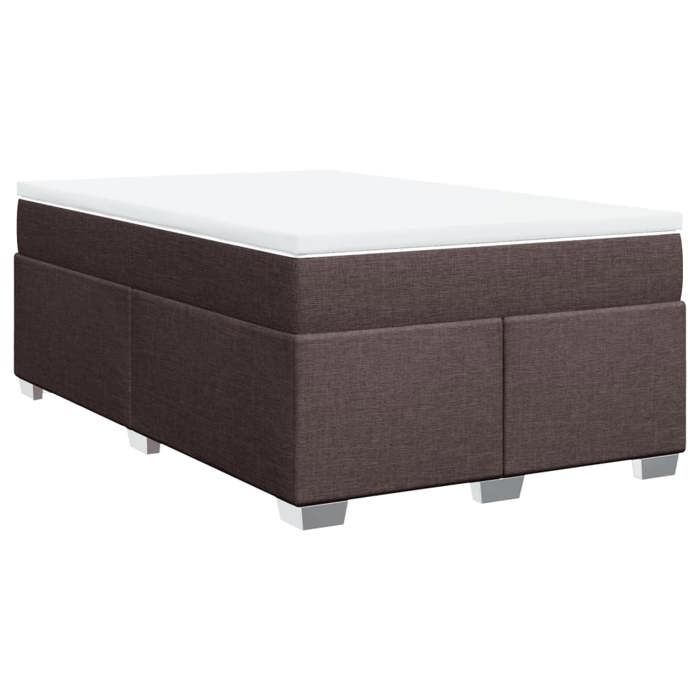 VidaXL Sommier à lattes de lit et matelas marron foncé 120x190cm tissu, lit, lit à plate-forme, lit à panneaux, meuble de 3285119