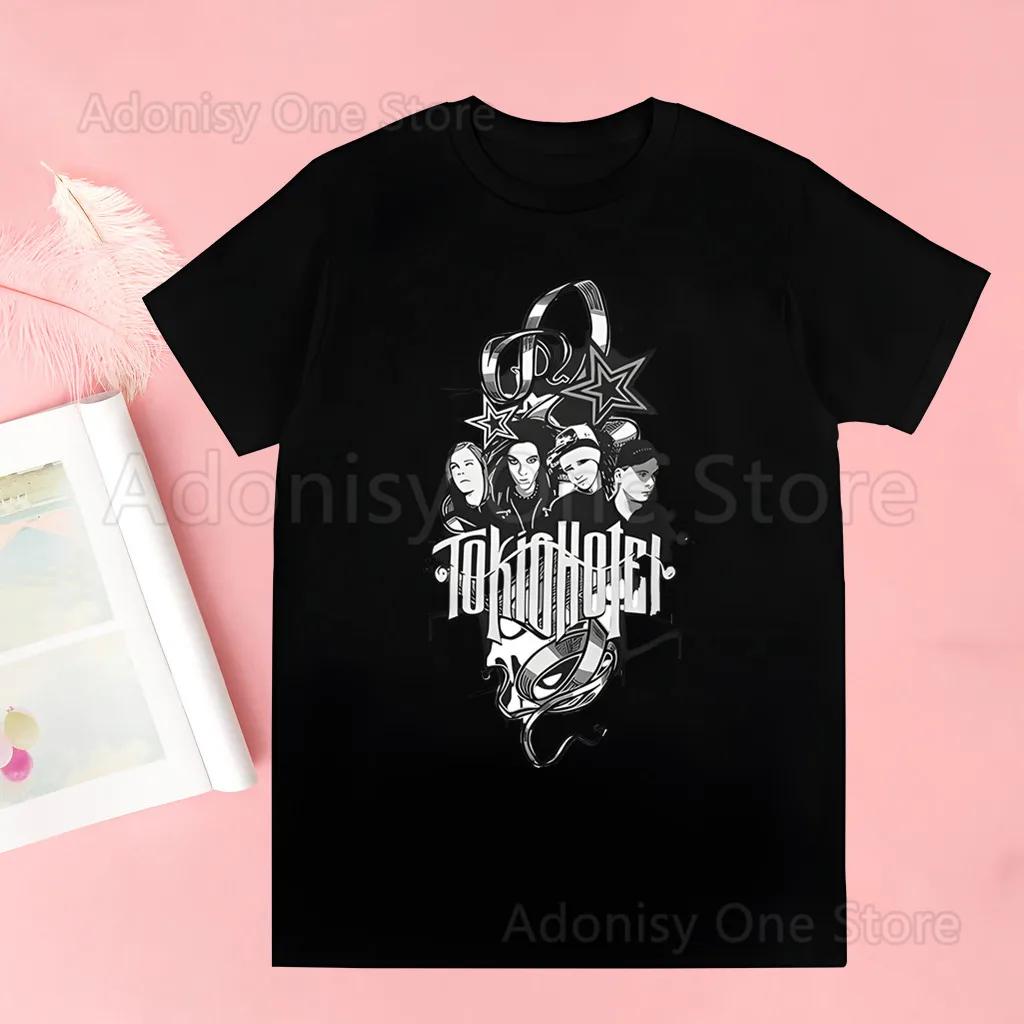 Rocková kapela Tokio Hotel Hudba Harajuku Potisk Unisex Tričko Unisex Ležérní košile Krátký rukáv Unisex Tričko Grafický potisk