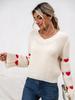 2025 Autumn/Winter Women's Chic Heart-Sleeve V-Neck Knitwear