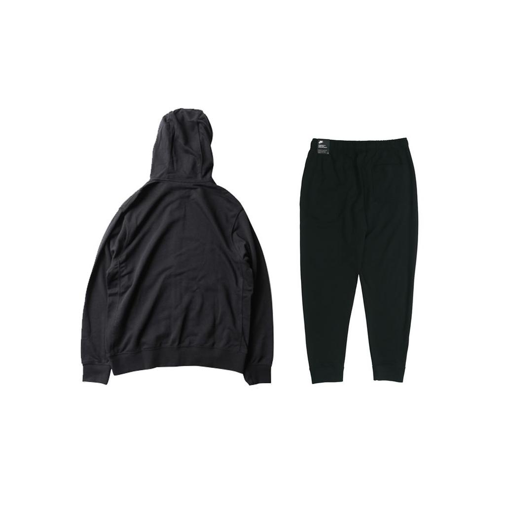 Nike Pánská aktivní souprava jednobarevná mikina na zip s kapucí a tepláky s manžetami s potiskem loga černá BV2649-010+BV2763-010