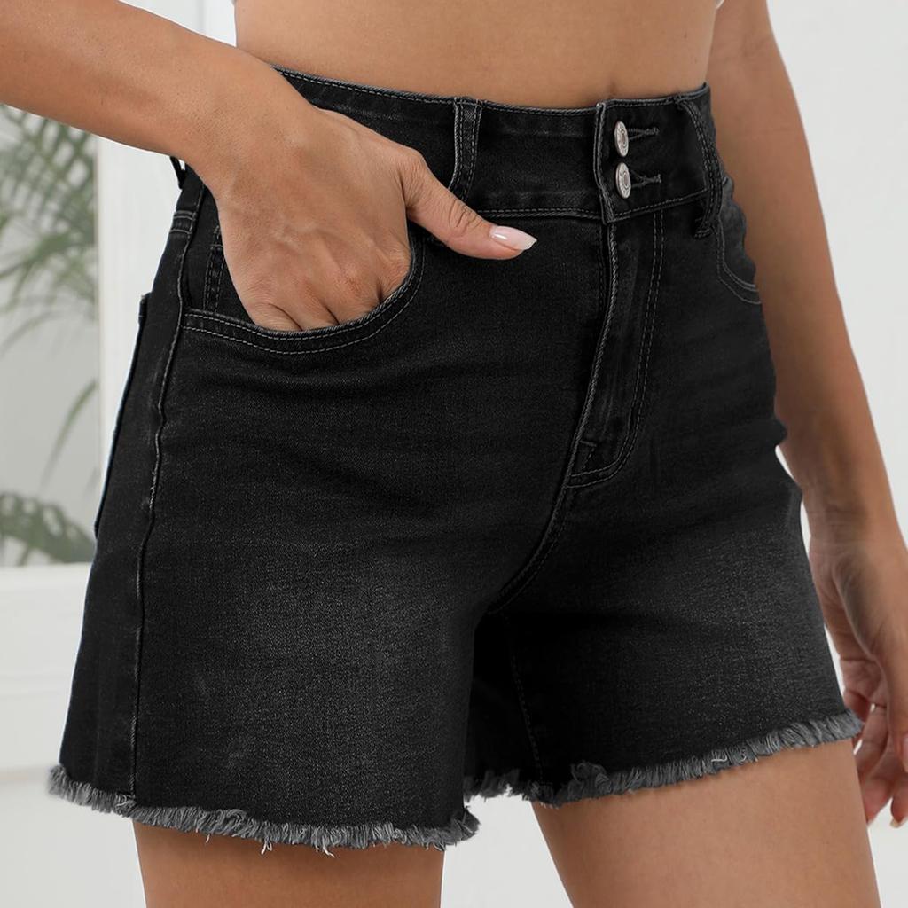 Ladies' Casual Hole  Versatile Fashionable Denim Shorts
