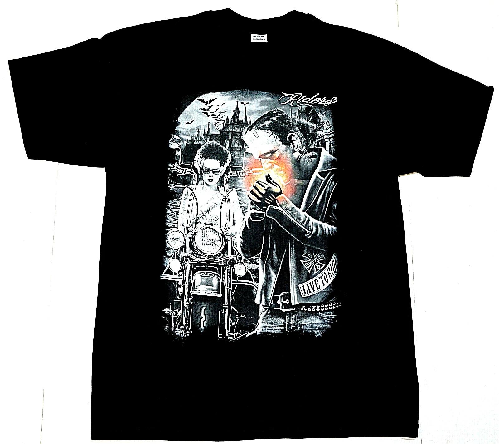 

FRANKENSTEIN T-shirt Bride Horror Monster Movie Biker Tee Adult Men s New XL