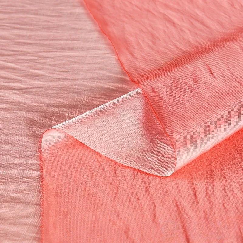 100x150cm Acetate Satin Fabric Pleated Texture Lightweight Breathable Shirt Dress Apparel for Diy Sewing Rayon Material