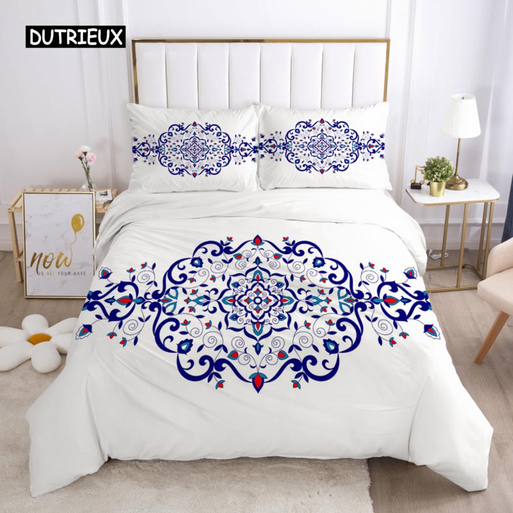 Bettwäsche-Set, Bettbezug, Kissenbezüge, Bettdecke/Bettdecke/Deckenbezug, luxuriöser 3D-HD-Qualitätsdruck, Reactive Queen Single Leaf