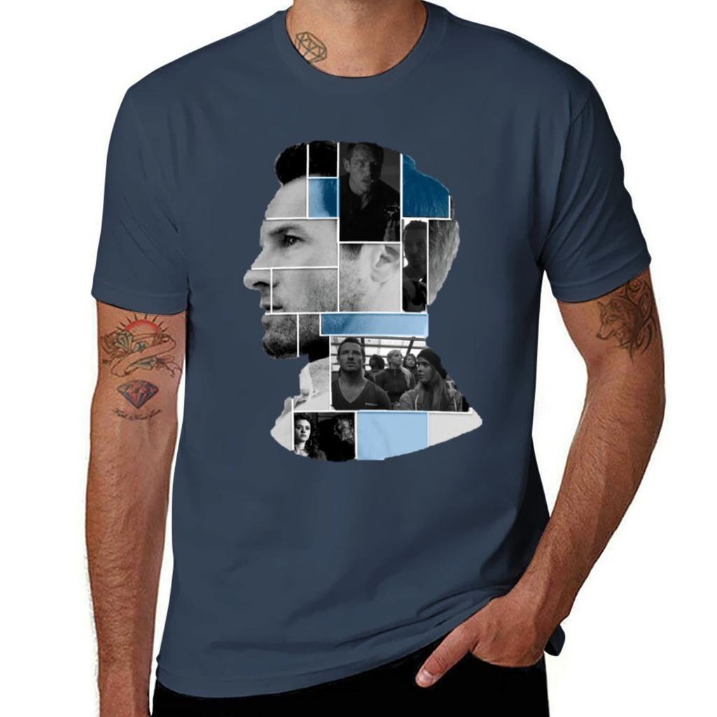 Ian Bohen Face Squares Tshirt Large Size Basic Casual Tshirt