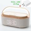 Rechargeable FM Radio LED Alarm Clock with 15W Wireless ChargerBluetooth Speaker and Night Light Function. Gift Ideas for Decor