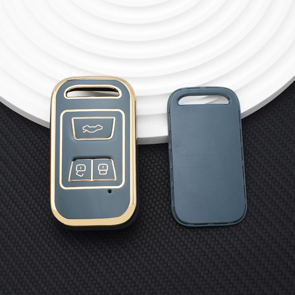 

Чехол для автомобильного ключа из ТПУ с 3 кнопками, чехол для пульта дистанционного управления для Chery Tiggo 4 3 GX Arrizo 5 Tiggo 7 8, чехол для выкидного ключа, держатель для брелока, аксессуары серый