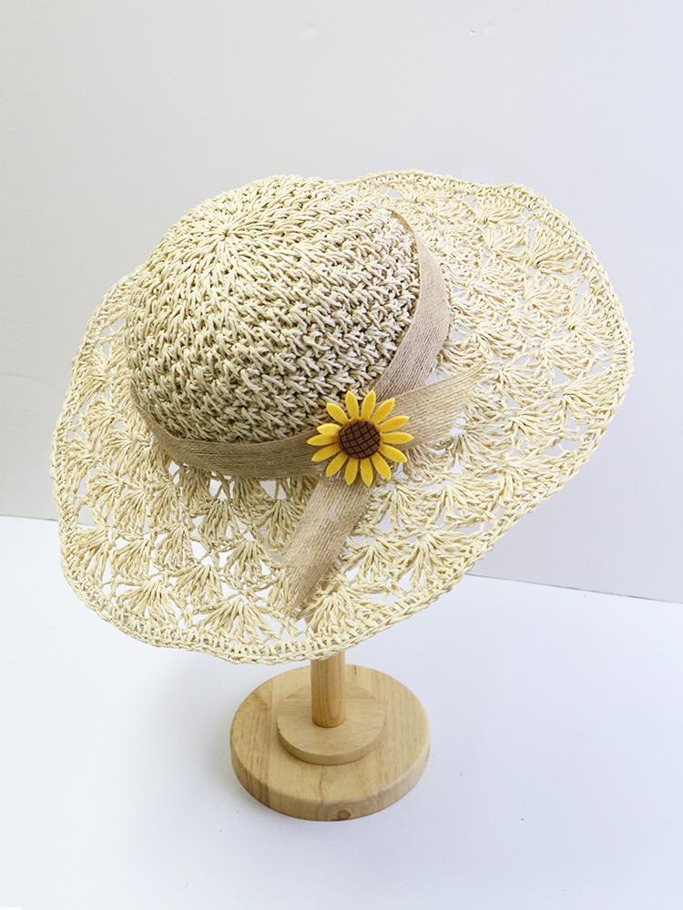 Handwoven Straw Sun Hat – Women’s Summer Wide-Brimmed Foldable Panama Hat with Bow Accent, UV Protection for Beach & Outdoor Wea