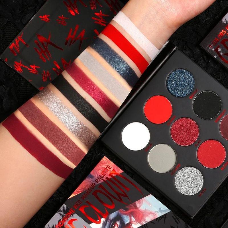 DE'LANCI - 9 Farben Schwarz Rot Smokey Make-up Palette