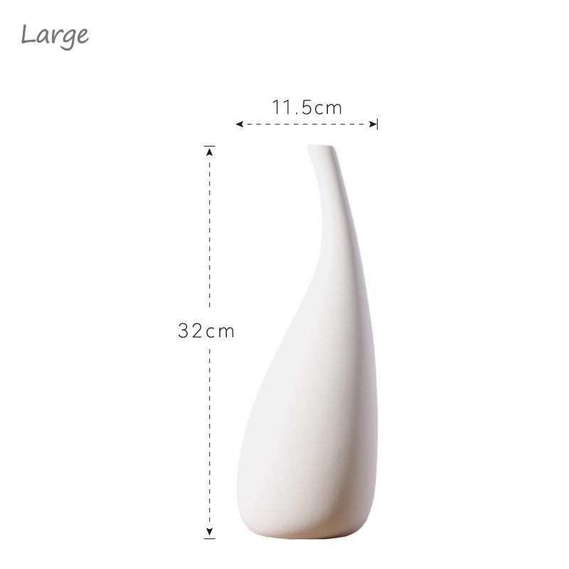 Modern Minimalist White Ceramic Vase - Decorative for Dried Flowers & Table Decor