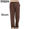 Men's Autumn Streetwear Elastic Waists Trousers Loose Pants Straight Party Pants Linen Plus Size
