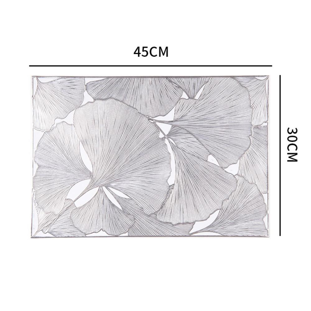 

Rectangle Meal Mat PVC Dinning Table Mat Light Luxury Drain Mat Home Hotel Decoration silver-style2