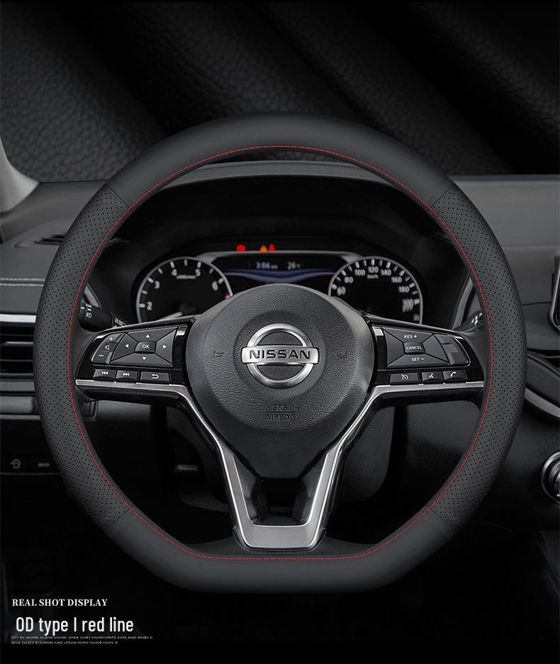 Echte Lederlenkradabdeckung für Nissan Sylphy, Teana, Qashqai, Sunny, Tiida