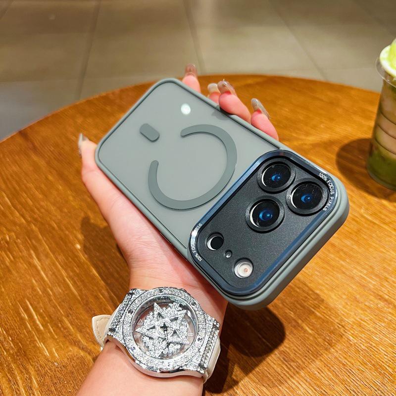 Magnetic Solid Color Metal Phone Case for iPhone 17 Pro Max, 16, 15, 14 PM – Unisex Hawk Eye Compatible.