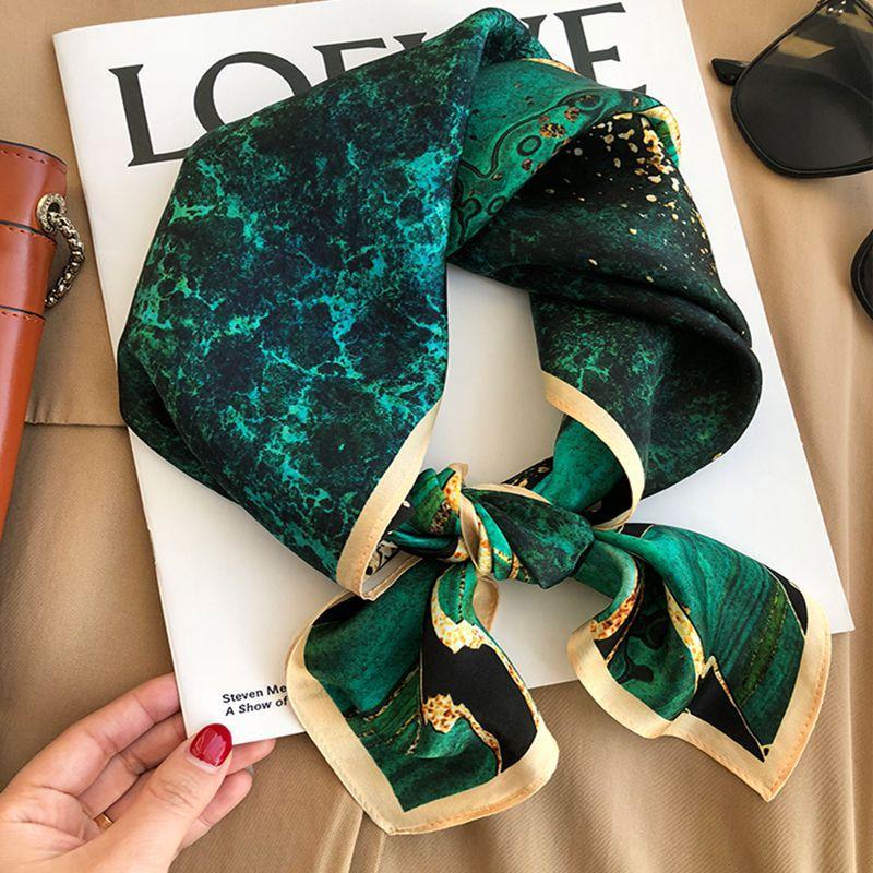 Silk Small Square Scarf Silk Scarf Spring And Autumn Versatile Women'S Thin Yarn Scarf Neck Protection 100% Mulberry Silk Scarf 70 Medium Square Scarf