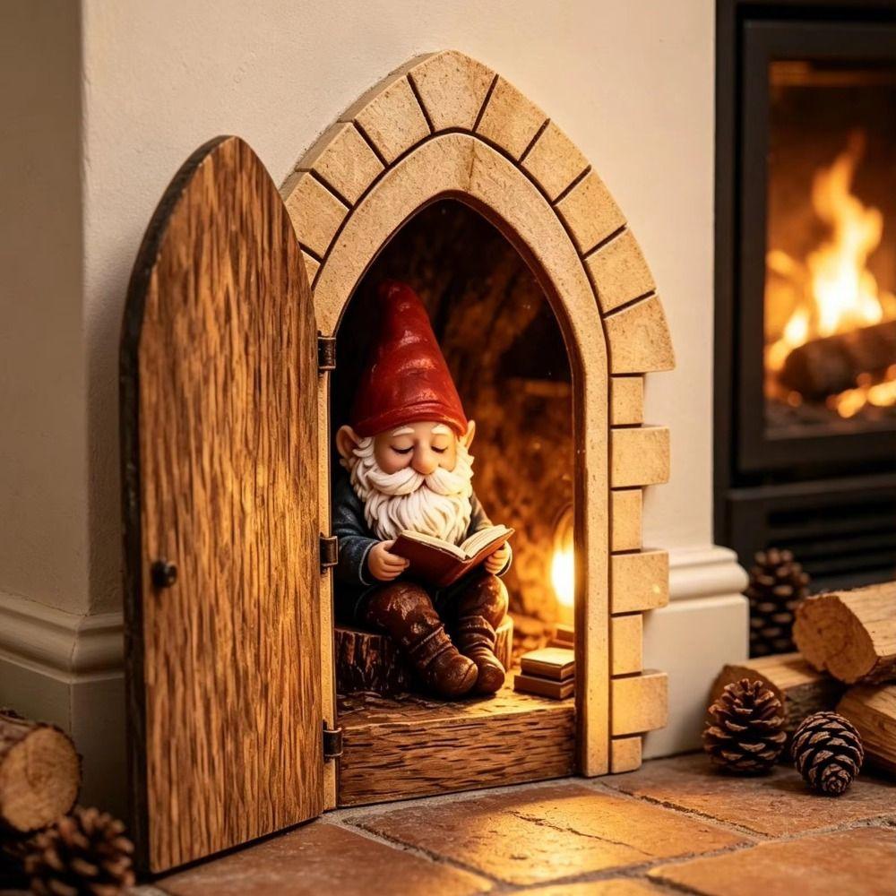 Wooden Mini Door Decor Creative Christmas Door Decor Homeowners Fairy Door Wall Decor