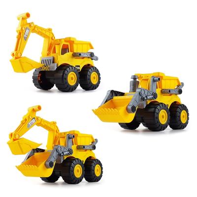 BPA Free Super Sized Educational Baby Inertia Car Engineering Car Toy Plastic Friction Car Pull Back Inertia Vehicle Toy