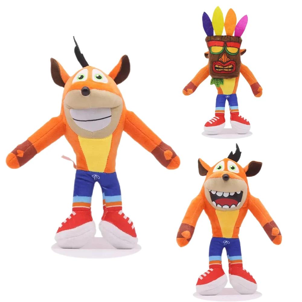 New Arrival Anime Crash Bandicoot Plush Toys Cartoon Animal Aku Aku Crash Soft Stuffed Plush Dolls for Kids Christmas Gifts