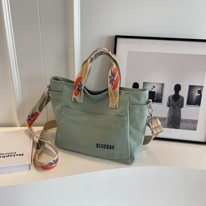 Холщовая сумка-тоут большой вместимости 2024 Лето Новая сумочка Уличная мода Сумка на плечо