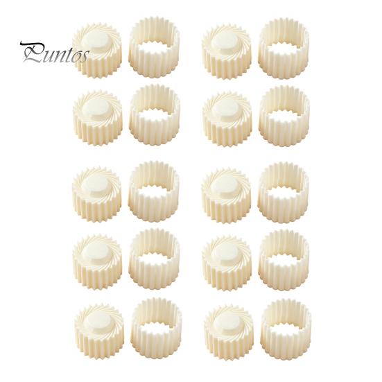 Mini-Teigformwerkzeug 2-in-1 Runde Mondkuchenform, Doppelseitige Gebäckpresse mit Muschelrand und Küchenbackwerkzeuge Spiralprägung für DIY
