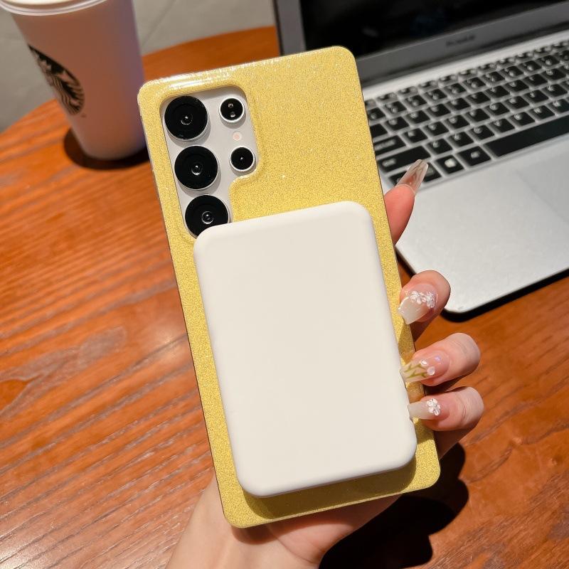 Glitter Thin Circle Magnetic Suction Suitable for Samsung S25 Ultra Magnetic Suction Mobile Phone Case S24 Plus Anti Fall S23 Simple