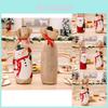 Festive Christmas Wine Bottle Cover Featuring Adorable Snowman And Santa Designs