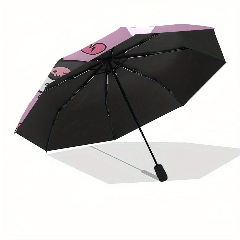 Kuromi, My Melody Automatic Opening and Closing Folding Umbrella with 8 Rib Frame and Compact Travel Design, Perfect for All Occasions | Sty