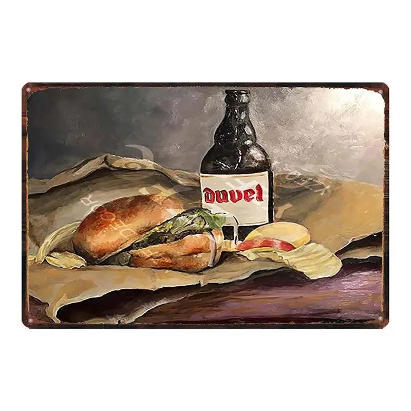 Belgian Beer Jupiler Duvel  Metal Plate Wall Pub Kitchen Restaurant Home Art Decor Vintage Iron Poster Gift 8x12inch DU-6718B