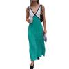 Women's Summer Color Block V Neck Sleeveless Tank Maxi Dress Loose Casual Vacation Beach Long Dress for Women