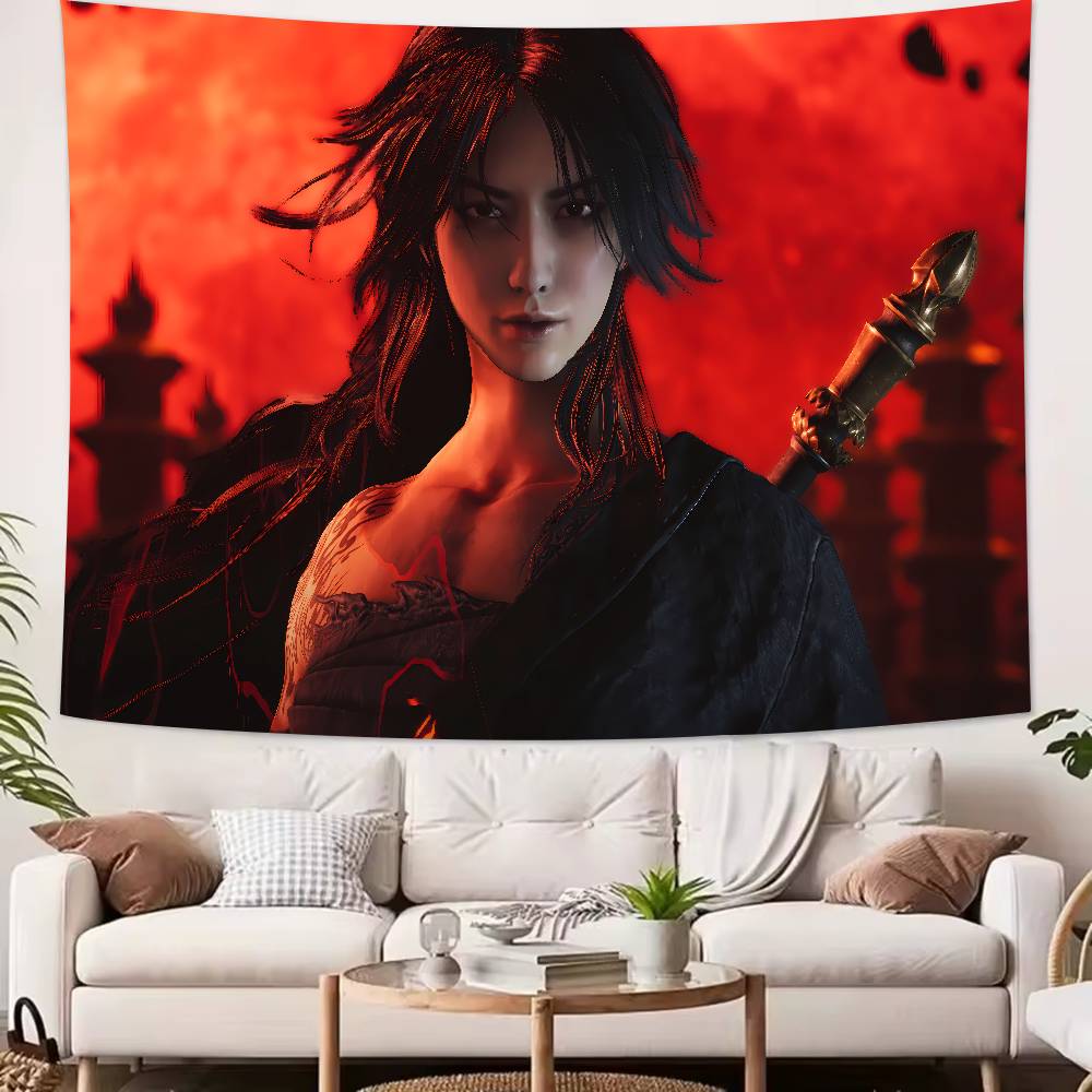 Fashion Hot Cool Video Game Where Winds Meet Tapestry Wall Hanging Wall Rugs Dorm Decor Blanket Camping Decoration Tapestry