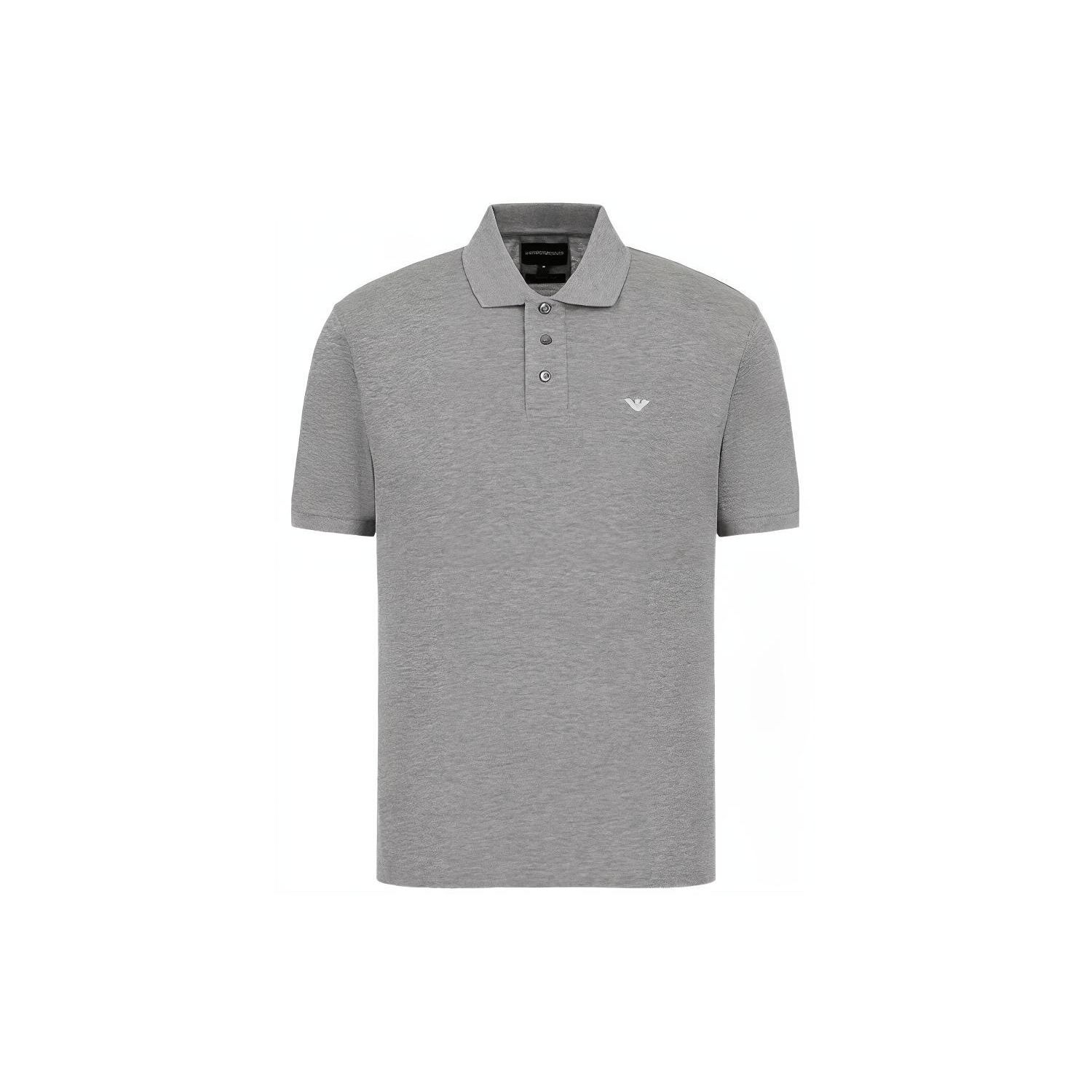 Emporio Armani Lente/Zomer 22 Effen Logo Pullover Korte Mouw Polo Shirt Heren Polo Shirts Grijs 8N1FQ2-1JTKZ-0630 XXXL