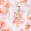 Pink Series Keychain Pendant Sequins Heart Initial Letter Charm Key Chain