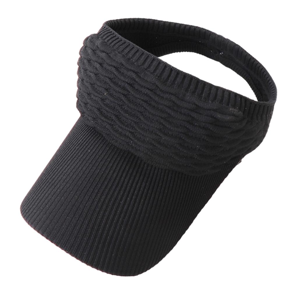 Women Sun Visor Hat Knitted Wide Brim Empty Top Sports Hat Summer Outdoor Sun Hat
