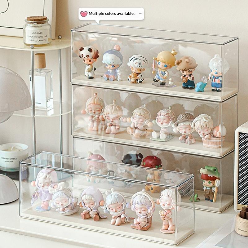 Acrylic Doll Collectible Display Case Transparent Toy Storage Box Stackable Dustproof Rack