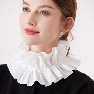 Unisex Vintage Rüschen Mehrlagiger Abnehmbarer Kragen Viktorianisch Edwardianisch Weißes Kostüm Halskragen