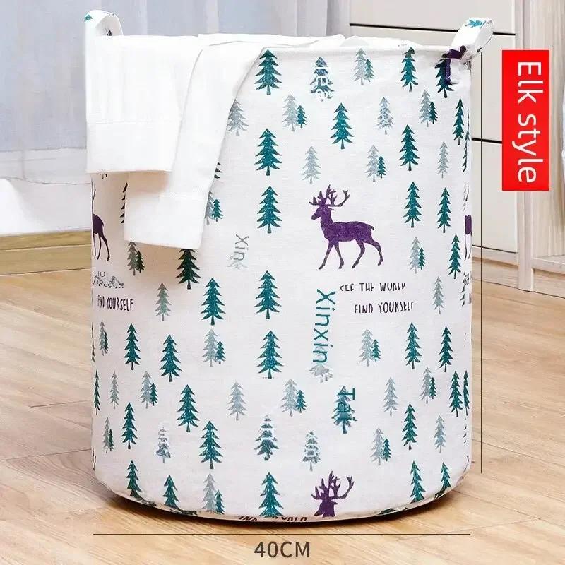 Storage Basket Foldable Fabric Laundry Basket Toy Storage Bucket Clothes Shoes Dirty Clothes Basket Household Storage Container