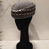 Fair Isle Pattern Stewardess Beret Hat Faux Fur Trim Teardrop Hat New Pillbox Hat  For Women