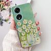 For Oppo Reno8 T Phone Case Reno 8T 5G 4G CPH2481 CPH2505 Elegant Floral Cat Soft Silicone Transparent TPU Lightweight Cases