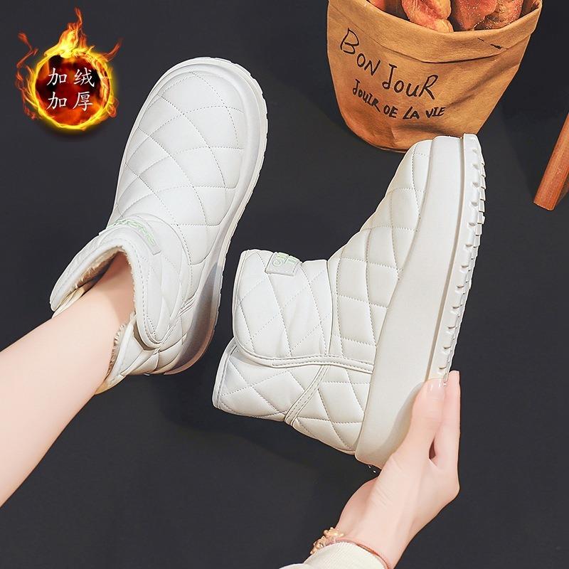Snow Boots Women's Winter Thick-soled Velvet Thickened Fur Integrated Warm Shoes Foot Cover Bread Cotton Boots 7