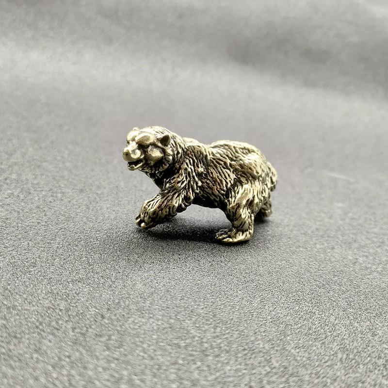 Retro Brass Polar Bear Ornament - Vintage Copper Animal Handicraft