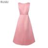 ZANZEA Damen Freizeitkleid mit eckigem Ausschnitt, Sommer, ärmellos
