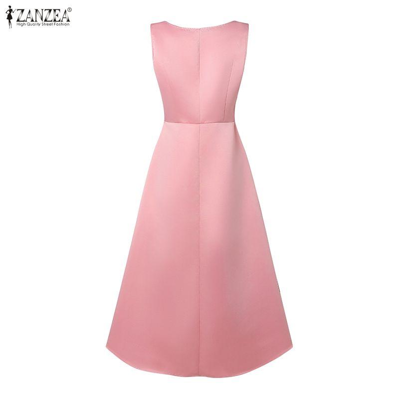 ZANZEA Damen Freizeitkleid mit eckigem Ausschnitt, Sommer, ärmellos