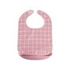 Plaid Pattern Elderly Bib Waterproof Eating Smock Easy Clean Mealtime Bib  Elderly Care